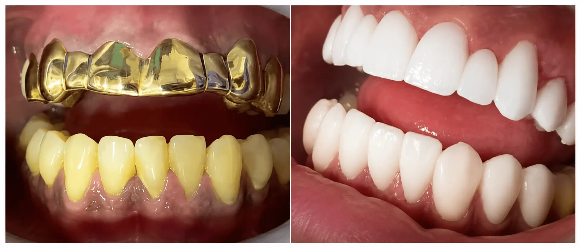 Before and after porcelain veneers in Colombia — patient Zerina full smile makeover