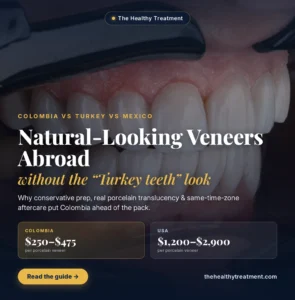 Natural-looking porcelain veneers abroad — Colombia vs Turkey vs Mexico comparison guide by The Healthy Treatment